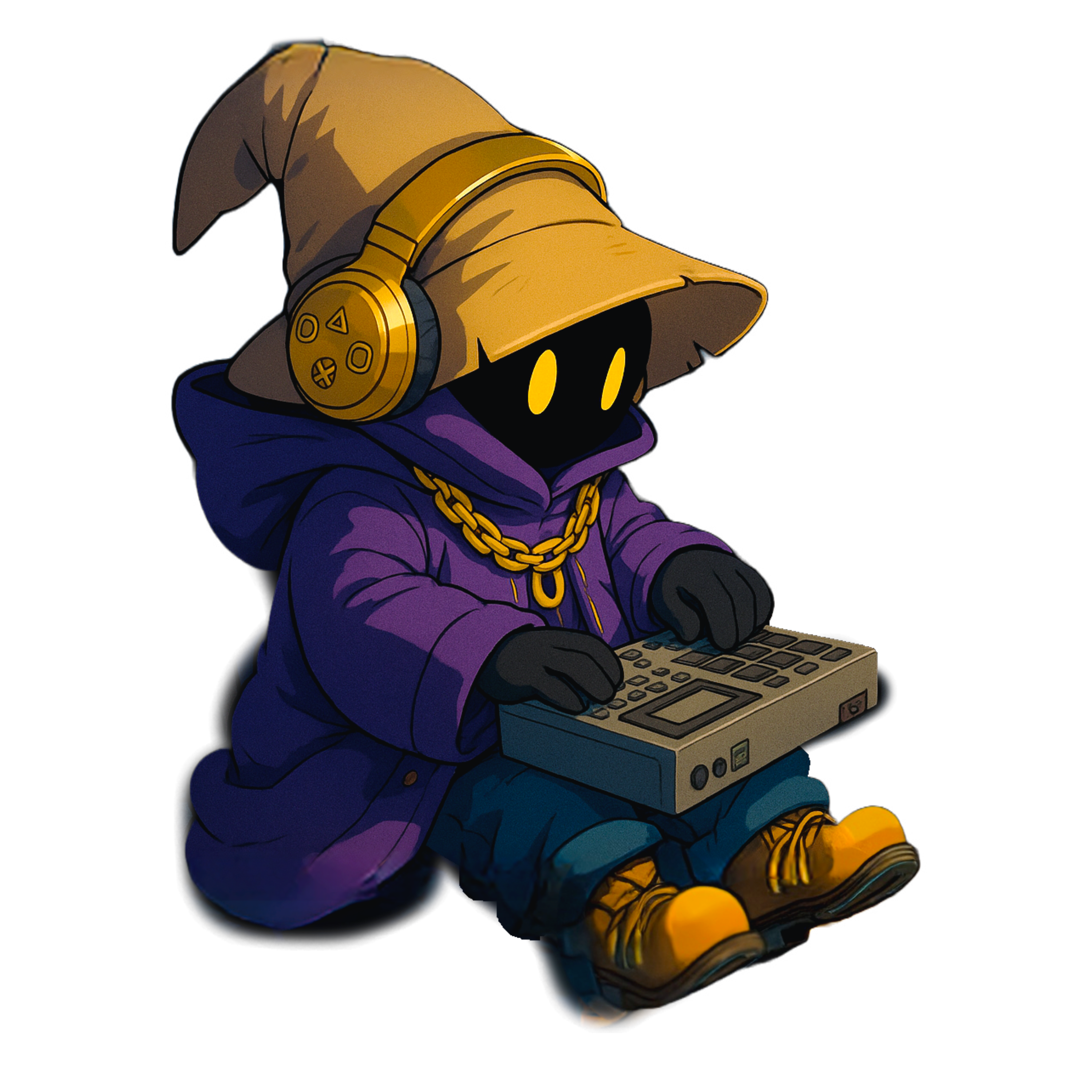 Vuvu chilling with headphones